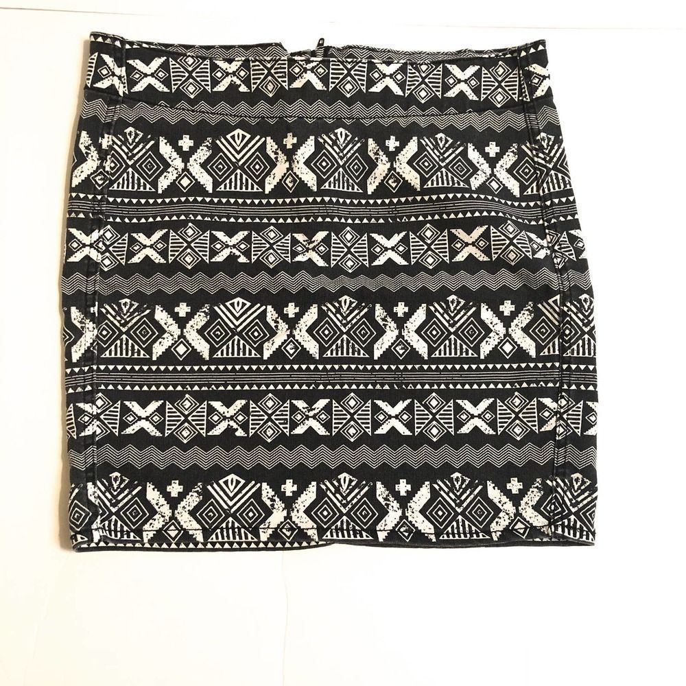 H&M Aztec Tribal Print Mini Skirt